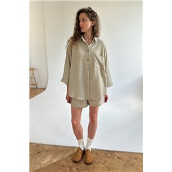 Костюм женский  SET019/33/Оливковый, белый