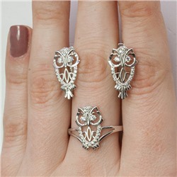 Серебряный гарнитур "Совы" 749