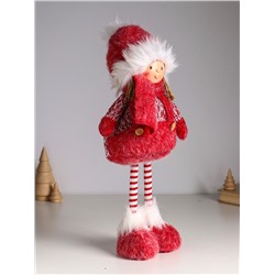 Интерьерная кукла текстильная «Малышка в бело-красном наряде», 20×11×43 см