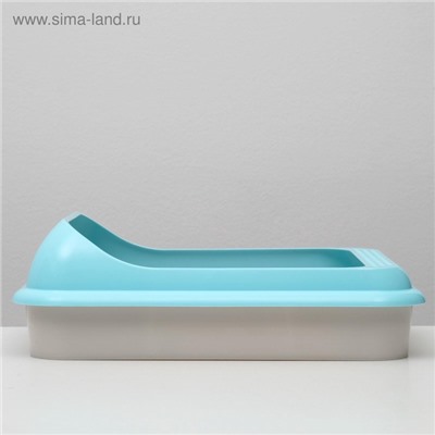 Туалет "Мур-мяу" для кошек, с рамкой 44×34×10 см, голубой