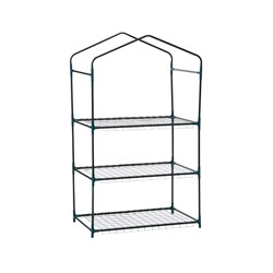 Стеллаж для рассады, 3 полки, 110×40×65 см, металлический каркас d=12 мм, без чехла, Greengo