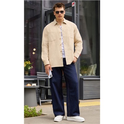 Рубашка вельвет F221-0470 l.beige
