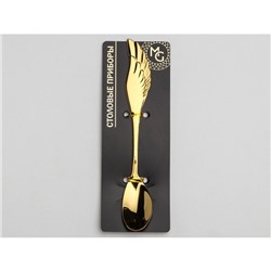 Ложка чайная Magistro Wings, длина 14 см, нержавеющая сталь, золотистая