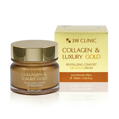 Омолаживающий крем для лица с коллагеном и коллоидным золотом 3W Clinic Collagen & Luxury Gold Cream