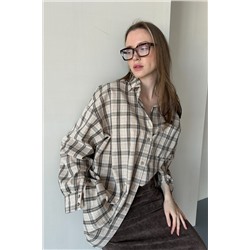 Рубашка женская  HUG077/05/Бежевый, коричневый