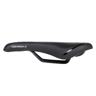 Седло велосипедное MTB COMIRON ROGLIC N776 270X145, Технологии: DW, ED. Верх: PU принтованный глянец, Цвет: Чёрный /уп 40/