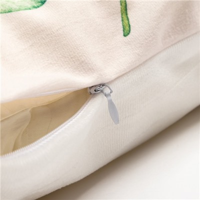 Наволочка декоративная «Этель» Green leaf, 40×40 см, велюр