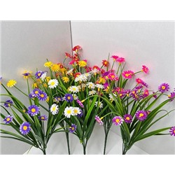 Цветы искусственные декоративные Ромашки (5 веток 15 цветков) 35 см пластик