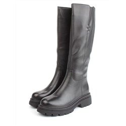 02-FK884-1M BLACK Сапоги зимние женские (натуральная кожа, байка, натуральный мех)