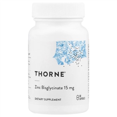 Thorne, бисглицинат цинка, 15 мг, 60 капсул