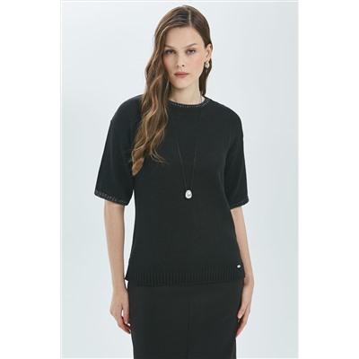 Блуза вязаная чёрного цвета
