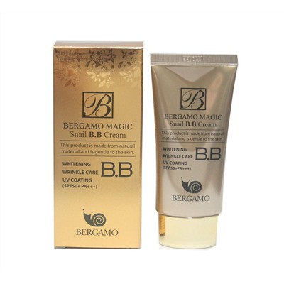Увлажняющий BB крем с содержанием улиточного секрета Bergamo Magic Snail BB Cream SPF 50/PA+++Корейская косметика по оптовым ценам. Популярные бренды Корейской косметалогии в интернет магазине ooptom.ru.