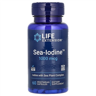 Life Extension, Sea-Iodine, 1000 мкг, 60 вегетарианских капсул