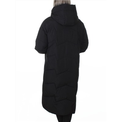 8883 BLACK Пальто зимнее женское (150 гр. холлофайбер)
