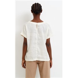 Блузка лен F212-1130 milk