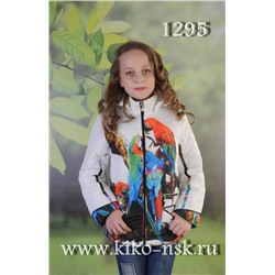 1295 Куртка для девочки на синтепоне молочный/134
