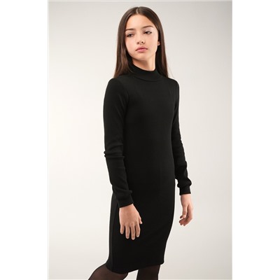 Платье-водолазка в рубчик для девочки Happyfox