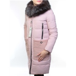 027N PINK Пуховик женский зимний (тинсулейт, натуральный мех чернобурки)