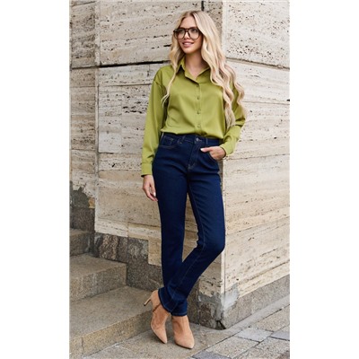 Джинсы утепленные женские F022-0125W navy