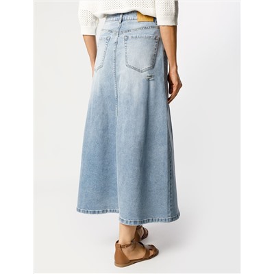 Юбка А-силуэта из эластичного денима