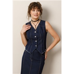 Жилет джинсовый тёмно-синего цвета