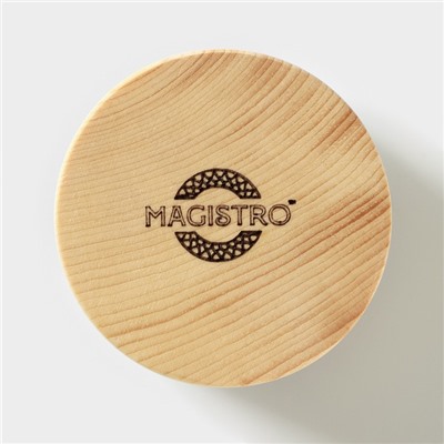 Банка для сыпучих продуктов и жидкостей Magistro, 100 мл, герметичная, с крышкой, стекло, цельный кедр
