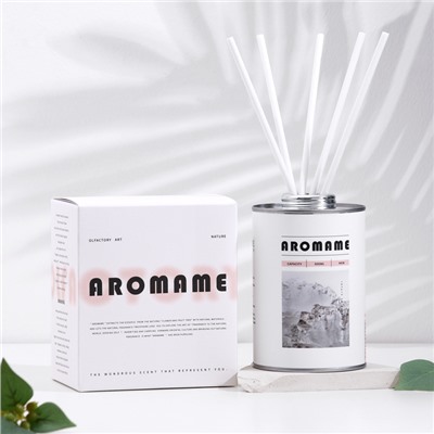 Набор диффузор ароматический "Aromame", зелёный лайм, базилик, цитрус 500мл круглая банка