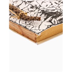 Блокнот в твёрдой обложке плетёный, 48 листов, 14×18×2 см, чёрно-белый