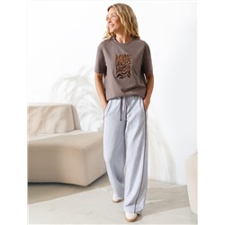 Свободная футболка с принтом из премиального хлопка с эластаном