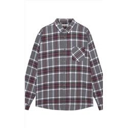 Рубашка F521-0460 grey-bordo