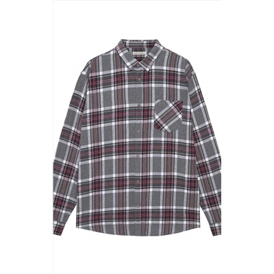Рубашка F521-0460 grey-bordo