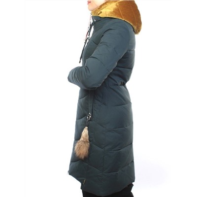 YRM10522 DK. GREEN Пальто зимнее на холлофайбере Obralite