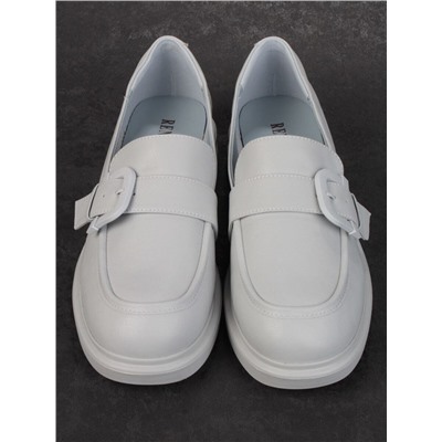 03-PDJ71-3 LT. GRAY Лоферы женские (натуральная кожа)