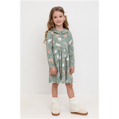 Платье холодная мята, зайчики к527 Crockid
