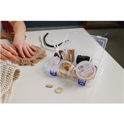 Органайзер для хранения мелочей, с подвесом, передвижные перегородки, 8 секций, 20×13.5×4.5 см, прозрачный