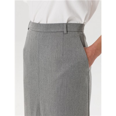 Юбка светло-серая с карманами