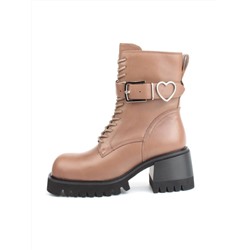 01- GZ6115-G71 BROWN Ботинки демисезонные женские (натуральная кожа)
