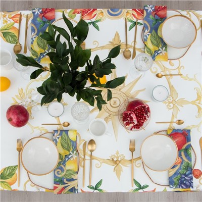 Скатерть «Этель» Southern fruits, 149×182±2 см с ГМВО, 100% хлопок, саржа 190 г/м²