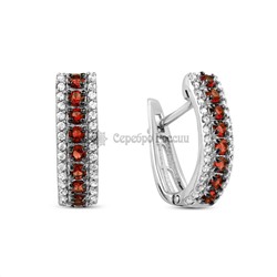 Серьги из серебра с фианитами родированные 2-104р10400