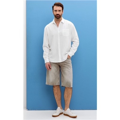 Рубашка д/р лен F111-0450-1 white