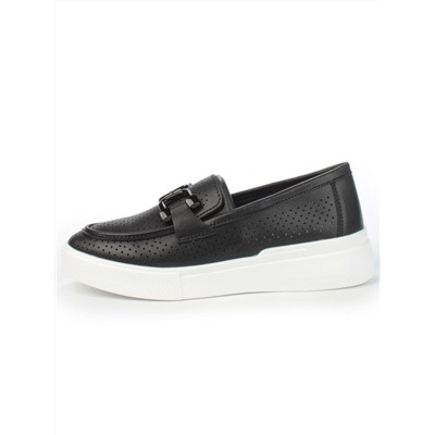 03-YD13-3D BLACK/WHITE Полуботинки женские (натуральная кожа)