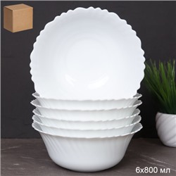 Набор суповых тарелок 6 штук 800 мл Тюльпан Богатырь/ LHW70/6 (WHITE) /уп 8/