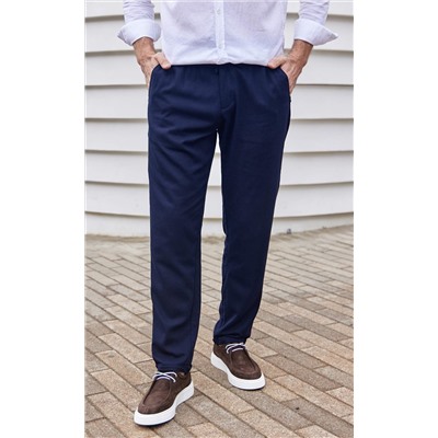 Брюки лен F211-0871 navy