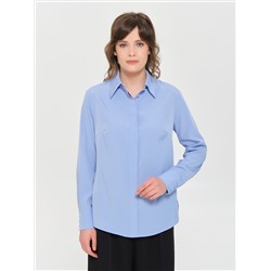 Блузка василькового цвета с длинным рукавом