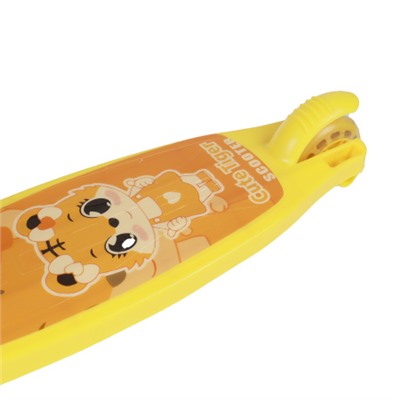 Самокат 3-х колесный SCOOTER Тигрёнок / 603 /уп 12/ жёлтый