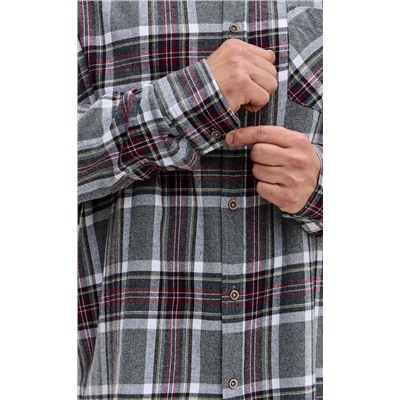 Рубашка F521-0460 grey-bordo