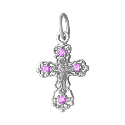 Крест с фианитом серебро 925*