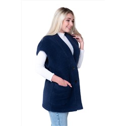 Женский жилет WOOL, цвет ИНДИГО, цвет СИНИЙ