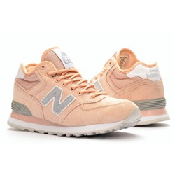 Sport + NB RB35-5 Кр­оссовки персик замша, подклад комби мех (нат+иск)