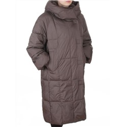 8892 GRAY/BROWN Пальто зимнее женское (200 гр. холлофайбер)